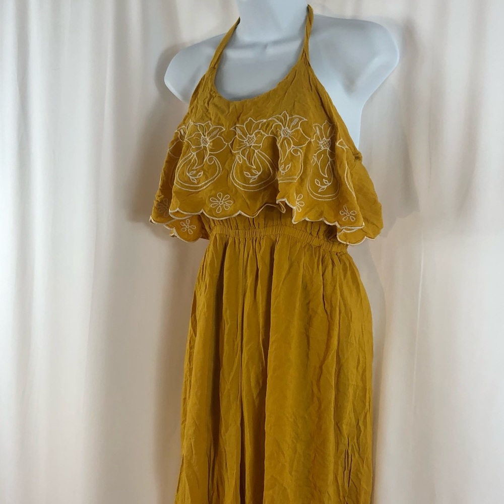 Flying Tomato Rayon ruffle neckline halter jumpsuit S - Picture 7 of 14
